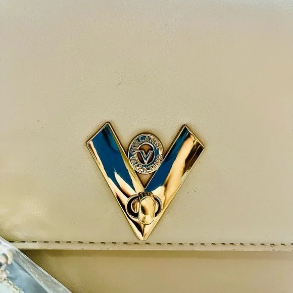 Valentino Orlandi Vegan Leather Handbag Set – Taupe with Gold Accents (NWT) - Picture 4 of 12